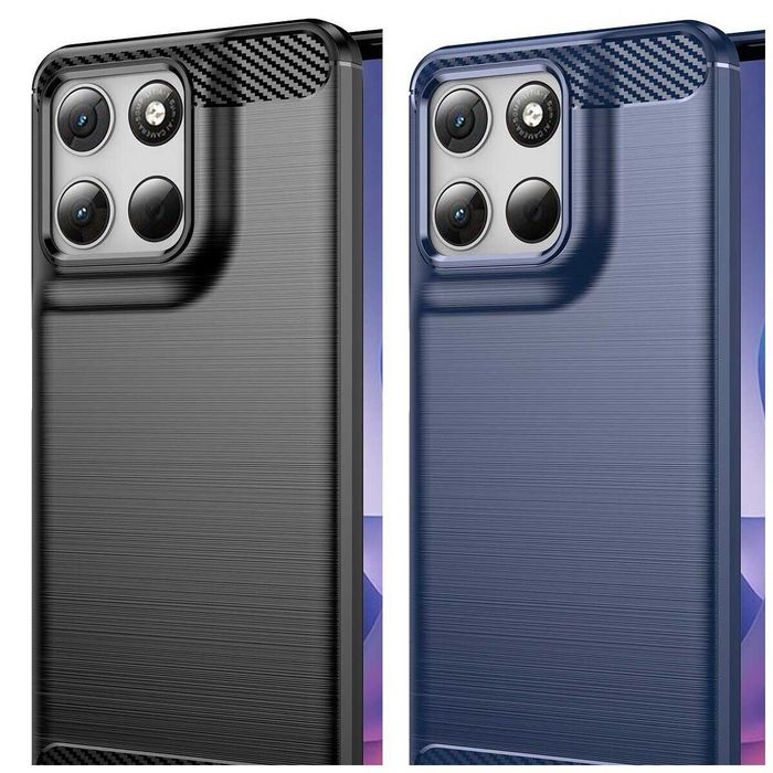 Противоударный чехол на Moto G57 G67 G57 Power G67 Power карбон бампер