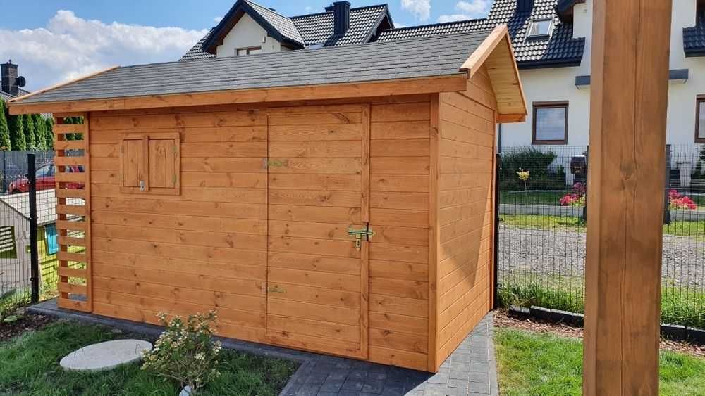 Drewniany Domek Narzędziowy z Drewutnią 2x4 Farmer Classic