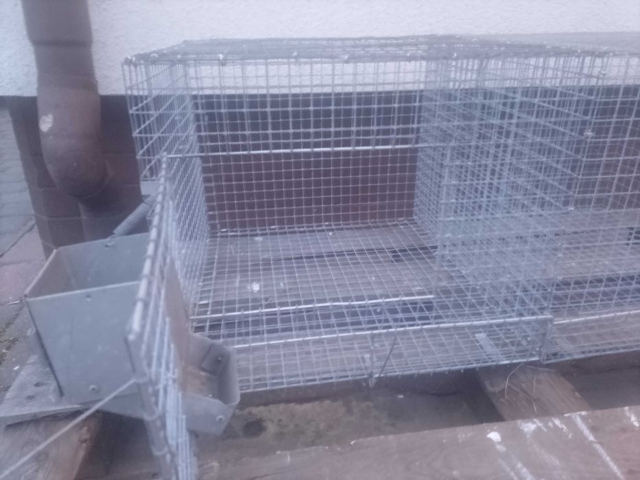 Klatka HODOWLANA aluminium ocynk podwójna  króliki PRZEPIÓRKI drób