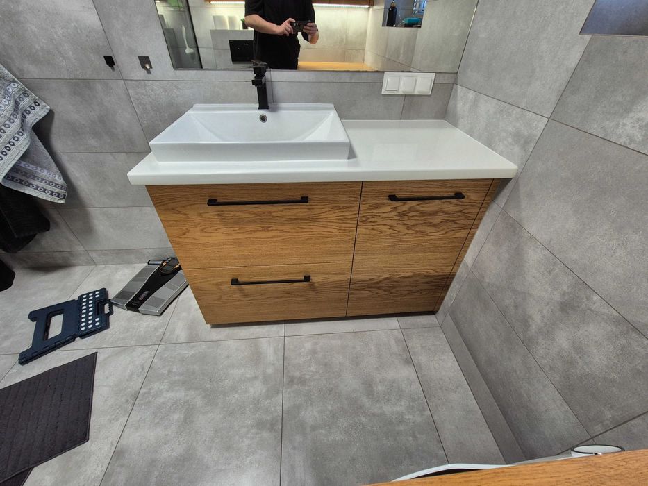 Zestaw Mebli łazienkowych używane dąb naturalny fornirowane szafka