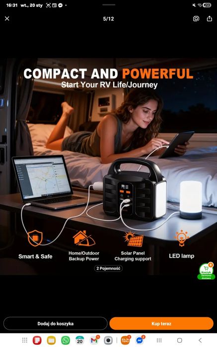 Przenośna stacja zasilająca 194 Wh