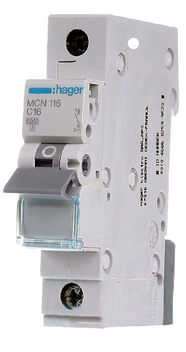 Автомат Хагер Hager -35% є ОПТ ціна від кількості 16A–63A  MCN 116 (16A)  MCN 110 (10A) NCN 116 (10kA) серія (MCN106–MCN163)  УЗО, дифавтомати