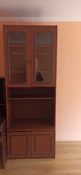 Продам меблі у вітальню:, книжкова шафа, комп'. стіл.