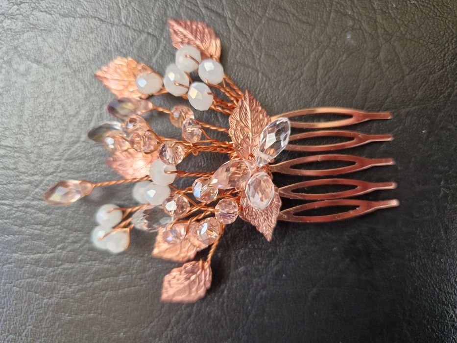 Ręcznie robiona ozdoba do włosów Rose Gold nowa