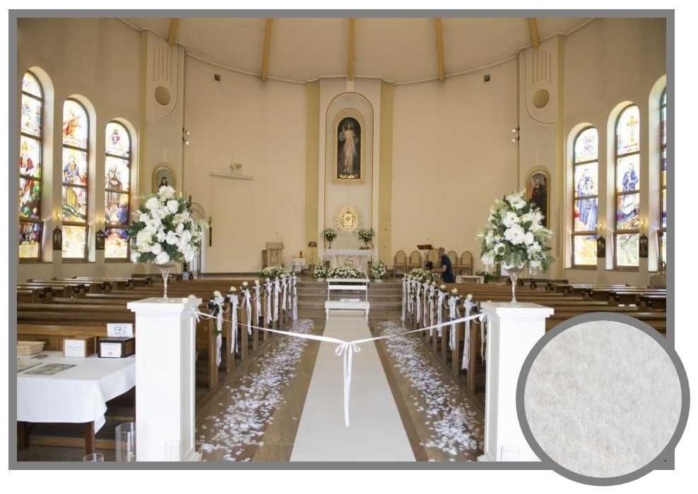 Biały dywan chodnik na ślub PLAT wykładzina