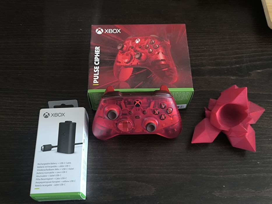 Xbox controler Limited Red Edition + Assessórios
