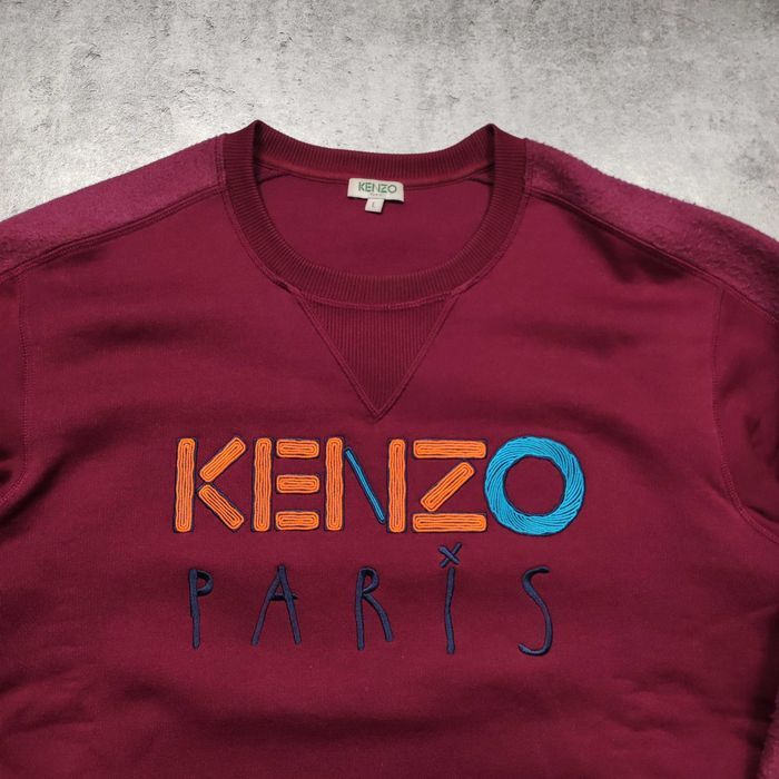 MĘSKA Bluza PREMIUM Luxury Kenzo Paris Bordowa Duże Logo Crewneck
