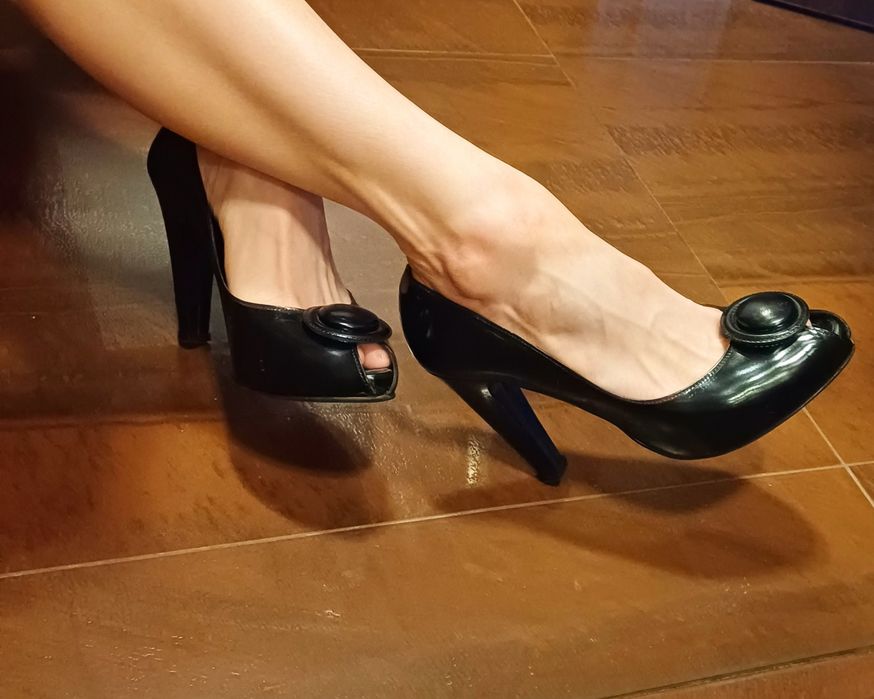 Szpilki, czółenka Prima Moda 37, skóra, retro
