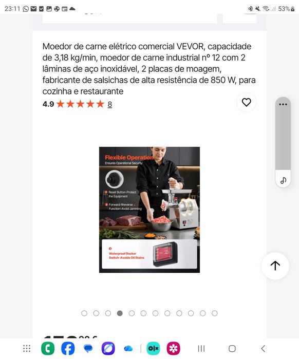 Máquina picar carne Vevor