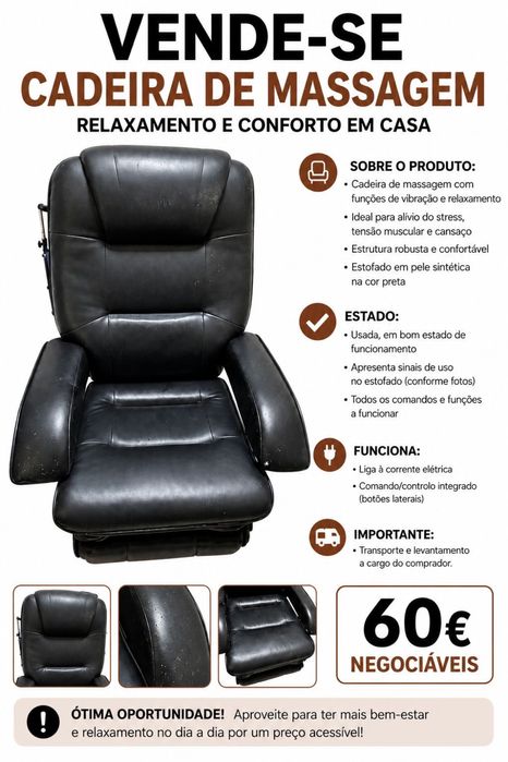 Vendo cadeira de Massagem