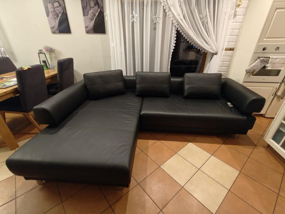 Narożnik skórzany elektrycznie rozsuwany. Ewald Schillig Face. Relax