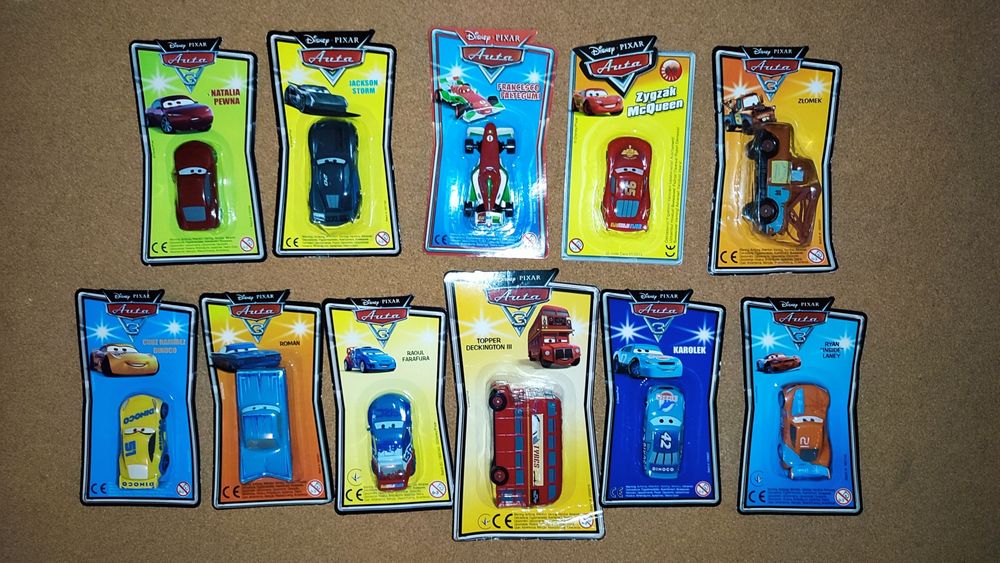 Autka Cars Disney Plastikowe 12 sztuk