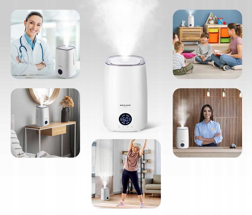 CICHY Nawilżacz powietrza 3w1 higrometr aromaterapia dyfuzor jonizator