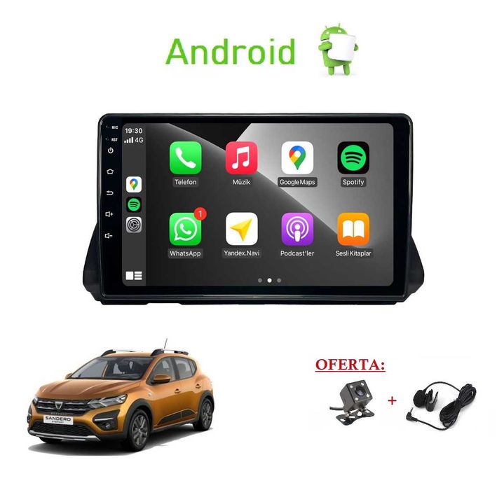 Rádio 2DIN • DACIA Sandero / Duster (Após 2021+) • Android 4+64GB