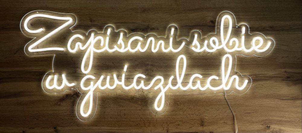 Napis neon led  ZAPISANI SOBIE W GWIAZDACH wesele