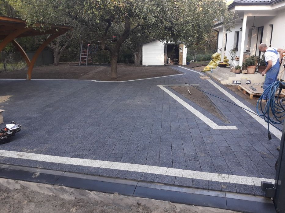 Układanie kostki brukowej, brukarstwo tarasy podjazd kruszywo drogowe