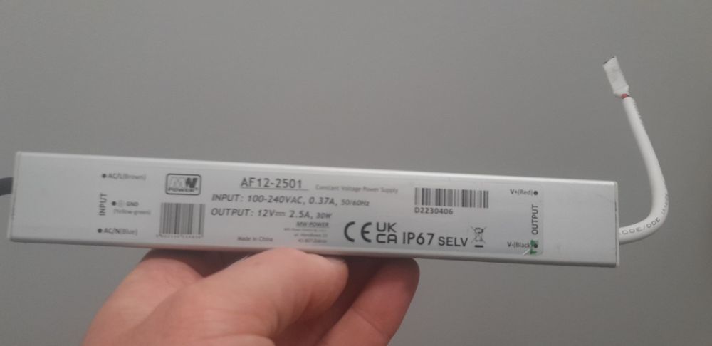 Zasilacz do taśm LED A12 12V 30W wodoodporny IP67