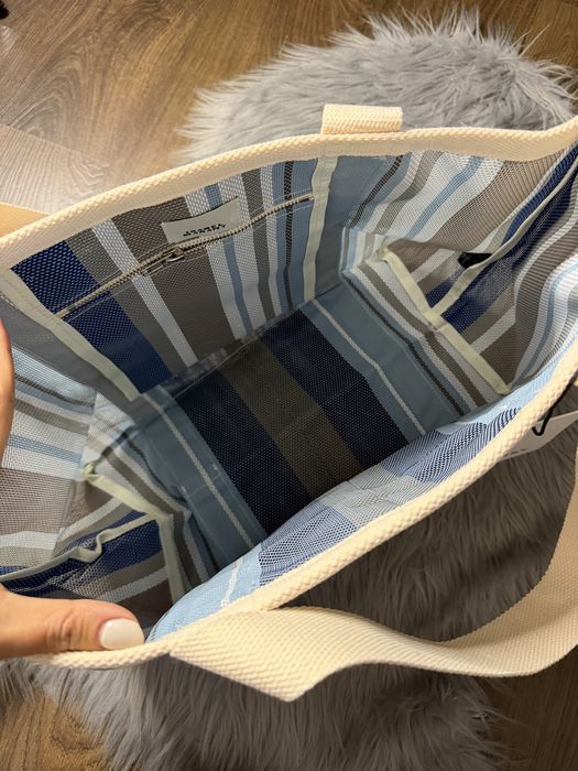 Isabel Marant shopperka niebieskie paski duża torba