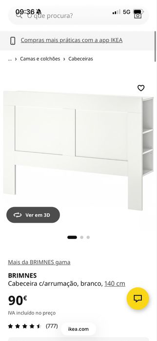Cabeceira cama branca