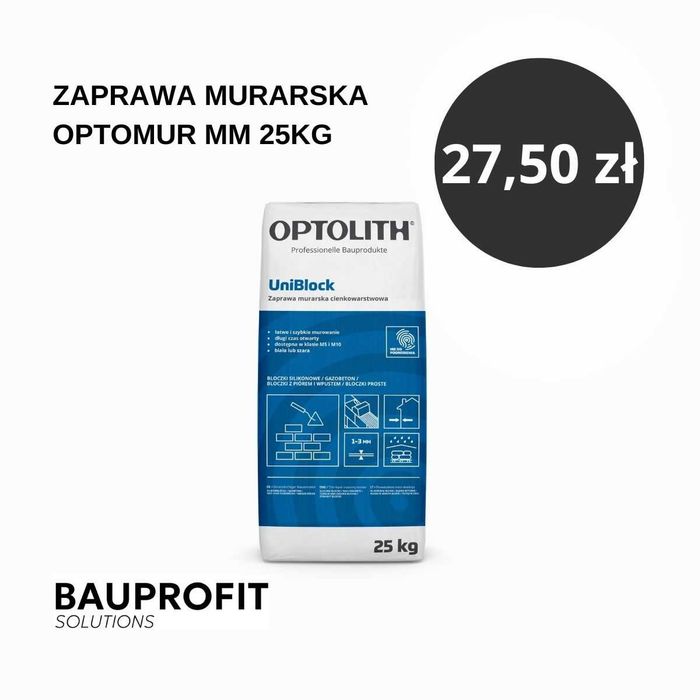 Zaprawa cienkowarstwowa UNIBLOCK 25KG