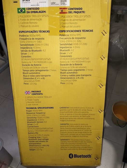Coluna de som de 800w portátil
