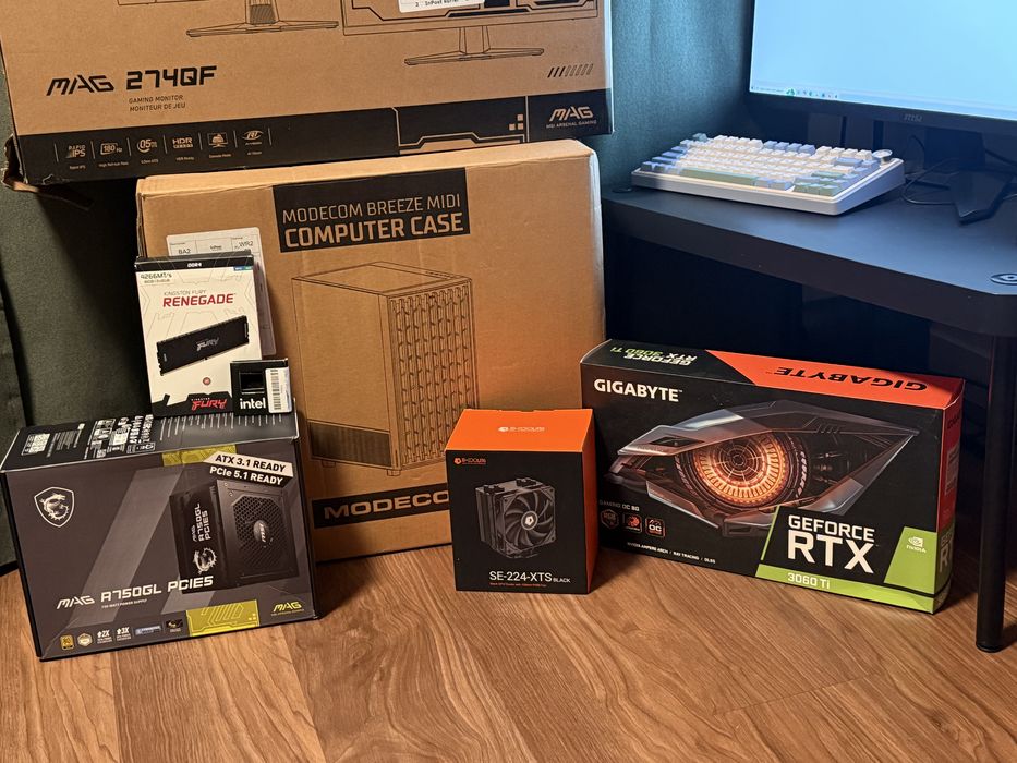 Komputer do gier  i5-14400F/ MSI PRO B760-P DDR4/ ID-COOLING SE-224-XTS Black/ Modecom Breeze ARGB Flow