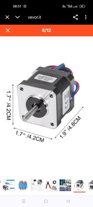 Комплект крокові двигунів Nema17,для чпу та 3д принтер