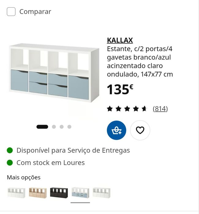 Kallax com portas azuis