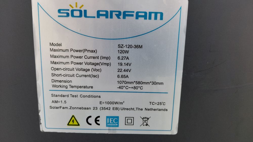 Painel solar monocristalino 120w