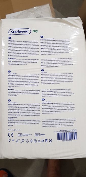 Podkłady chłonne 60x90 Steriwund 32 sztuki