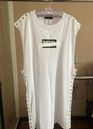 Diesel женская удлиненная майка, майка платье сукня-майка Дізель