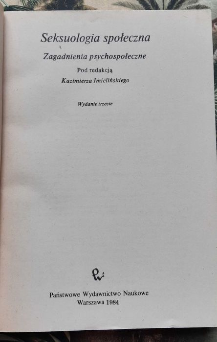 Książka "Seksuologia społeczna" Imieliński