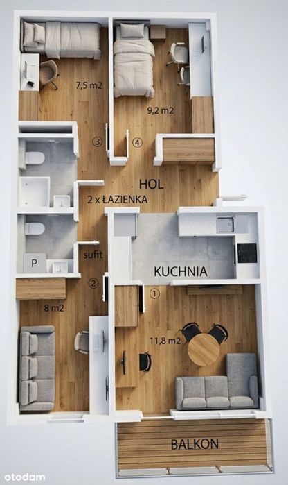 Piękne Mieszkanie 4 p. Os. Lecha 78 Poznań - Widok 2