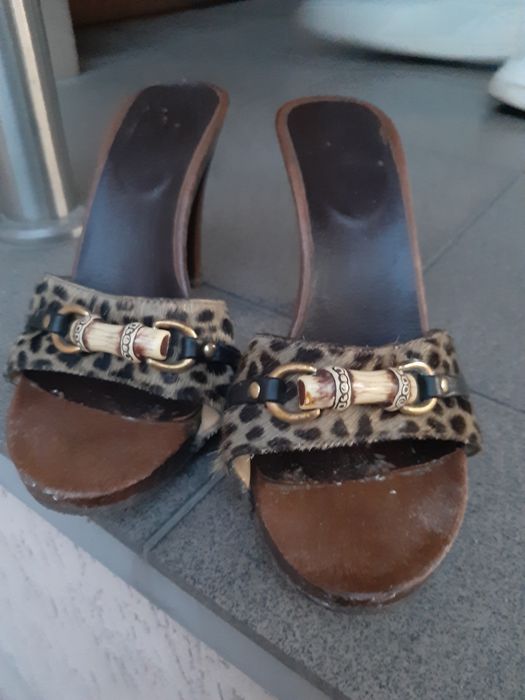 Klapki vintage stare lata 80te elementy skóry włoskie boho klapeczki
