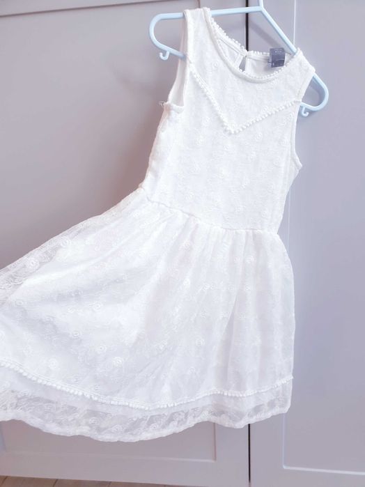 Biała koronkowa sukienka 104 110 Little Kids