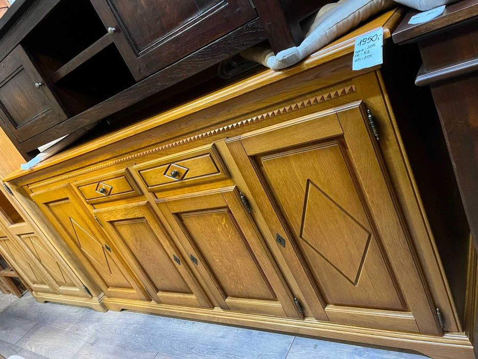 Komoda drewniana drewno dębowe elegancka zdobna stylowa solidna masywna jasne drewno holenderska  FV DOWÓZ