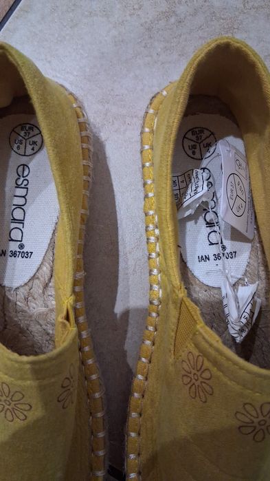 Nowe espadryle musztardowe