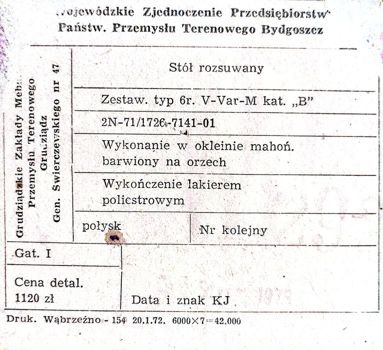 Stół+5 krzeseł 70's design PRL