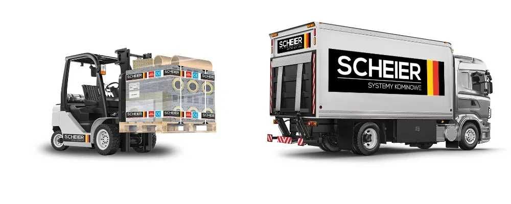 Komin ceramiczny system kominowy KW fi 200 9m 36x50 izolowany Scheier