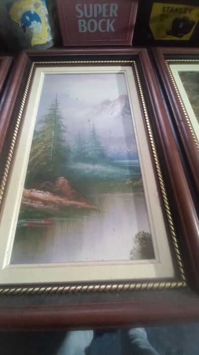 3 quadros pintados a mão