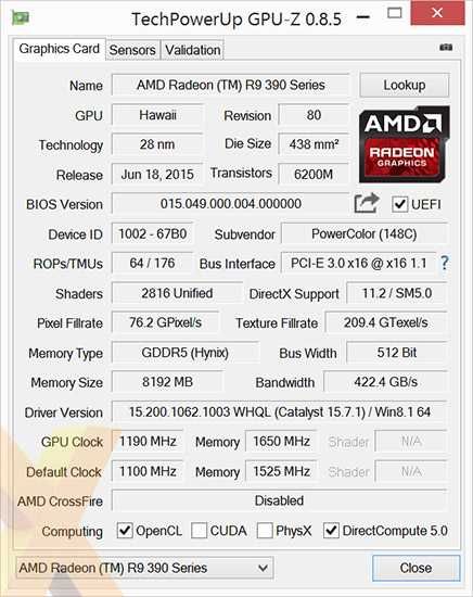 Power Color Devil Hybrid R9 390X 8 ГБ GDDR5 AXR9 390X 8GBD5-ADHE