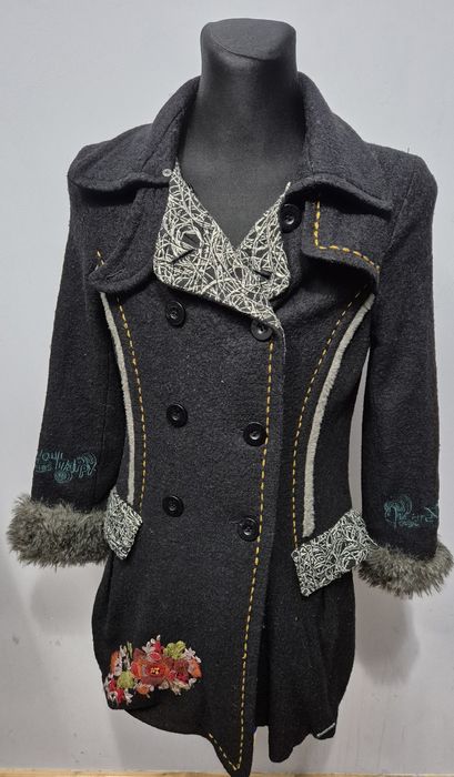 DESIGUAL roz. 40 M/L damski płaszcz super stan wełna