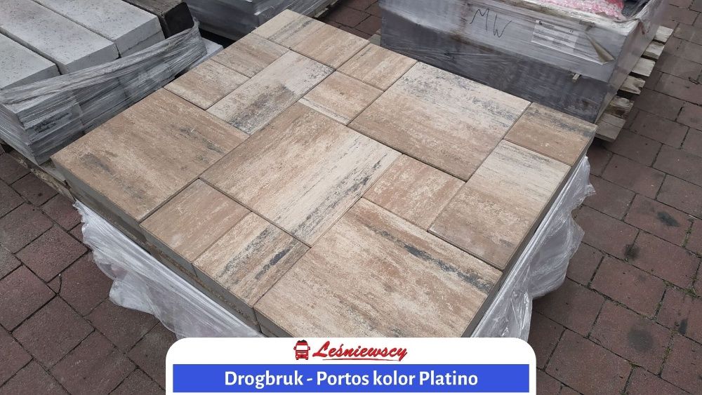 Kostka brukowa DROGBRUK-Portos PLATINO na taras/podjazd/schody 6cm