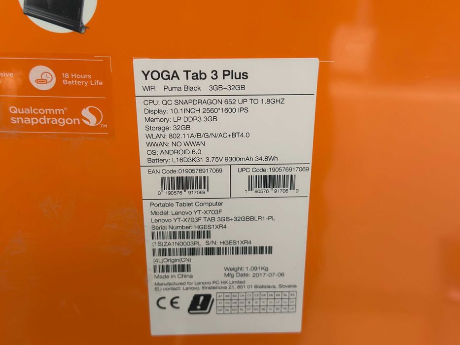 Lenovo YOGA Tab 3 10 Plus 3GB/32GB puma Black / RATY