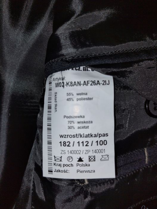 Garnitur-180-185 cm/85-95 kg spodnie wizytowe / marynarka