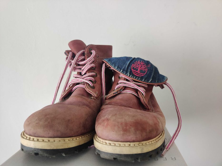 Buty Timberland trapery damskie 38 23cm różowe skóra naturalna