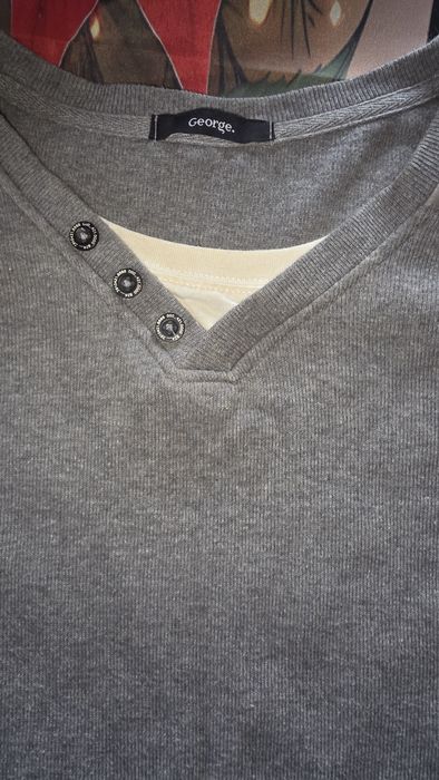 George sweter męski szary XL bawełna