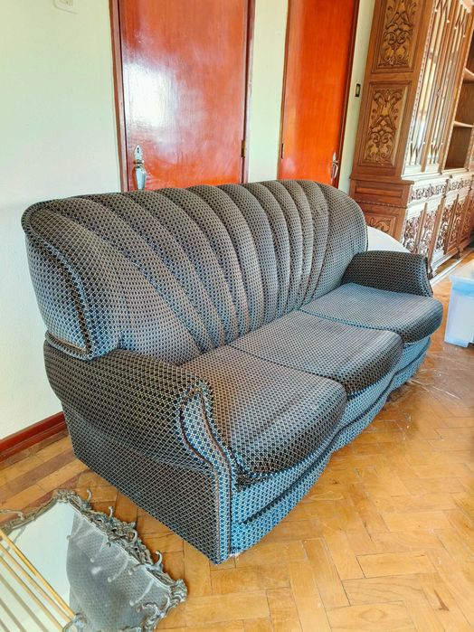 Sofá Veludo + 2 Poltronas