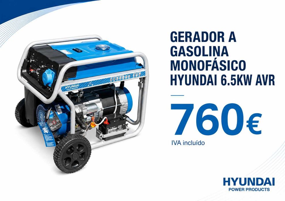 Gerador a Gasolina Monofásico HYUNDAI 6.5kW AVR LL29