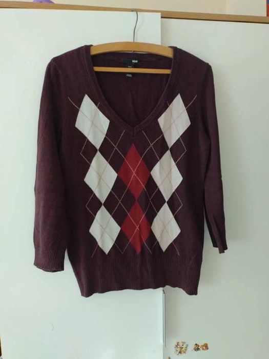 Bordowy sweter H&M rozm M